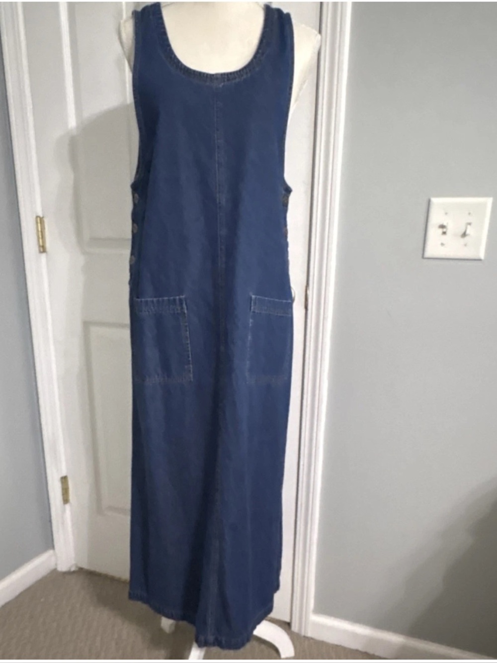 TY Original Wear Denim Sleeveless Maxi Dress in Classic Blue